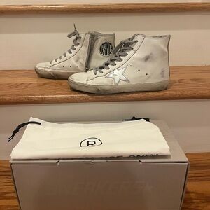 EUC Golden Goose Francy Classic White / Silver Size 37 / 7